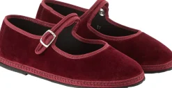 Slipper 'Mary Jane' aus Samt Bordeaux Sipario
