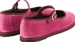 Slipper 'Mary Jane' aus Samt Rosa Colombina