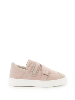 Sneaker aus Veloursleder Altrosa