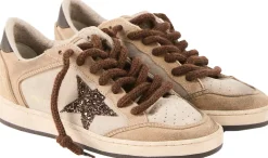 Sneaker 'Ballstar' mit Glitzerstern Beige