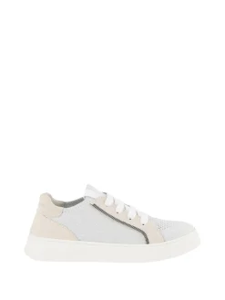 Sneaker mit Monili-Perlen Grau/Crème