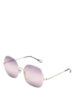 Sonnenbrille mit Logo Silber/Violett