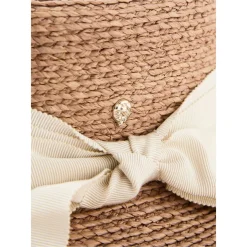 Sonnenhut 'Tilly' aus Raffia mit Schleife Beige