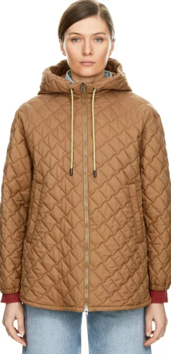 Steppjacke mit Kapuze Beige