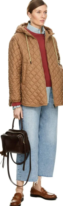 Steppjacke mit Kapuze Beige