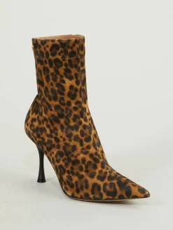 Stiefeletten 'Dunn' mit Leopardenmuster Braun/Schwarz