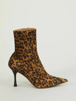 Stiefeletten 'Dunn' mit Leopardenmuster Braun/Schwarz