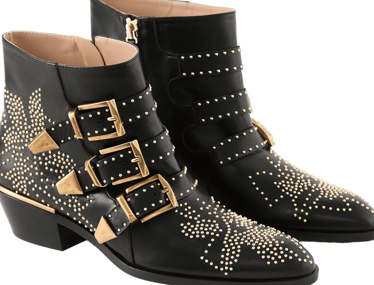 Stiefeletten 'Susan' mit Nieten Schwarz