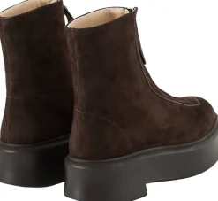 Stiefeletten 'Zipped' mit Reißverschluss Dunkelbraun