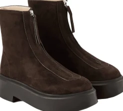 Stiefeletten 'Zipped' mit Reißverschluss Dunkelbraun