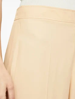 Stoffhose aus fließender Viskose Beige