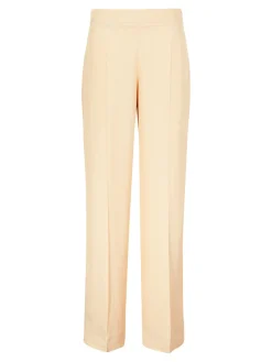 Stoffhose aus fließender Viskose Beige