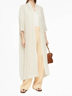 Stoffhose aus fließender Viskose Beige