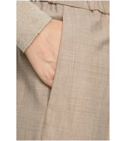 Stoffhose aus Wolle Beige