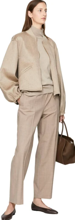 Stoffhose aus Wolle Beige