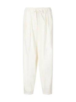 Stoffhose 'Barrel Easy' aus Leinen Weiß