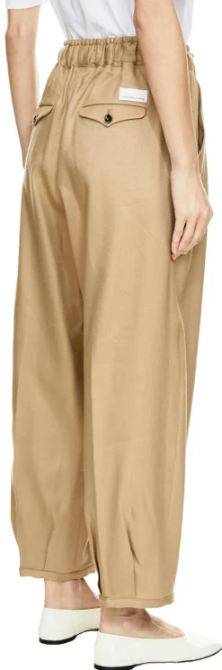 Stoffhose 'Barrel Easy' aus Leinen Beige