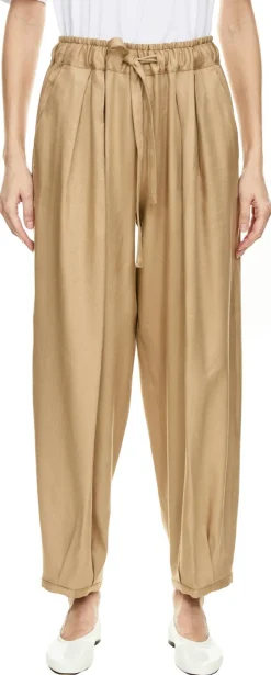 Stoffhose 'Barrel Easy' aus Leinen Beige