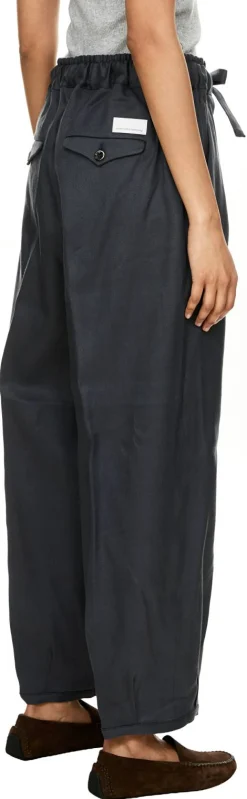 Stoffhose 'Barrel Easy' aus Leinen Graublau