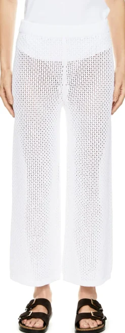 Stoffhose 'Belenza' mit Lochstruktur Bianco
