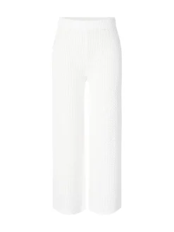 Stoffhose 'Belenza' mit Lochstruktur Bianco