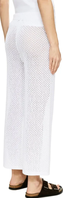 Stoffhose 'Belenza' mit Lochstruktur Bianco