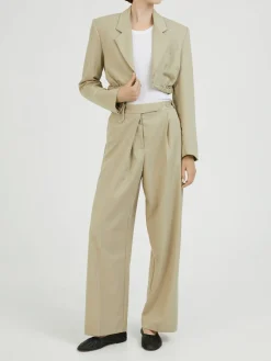 Stoffhose 'Belt Pleat' Hellgrün