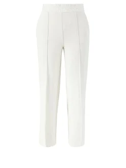Stoffhose 'Cameron' mit Schriftzug Crème