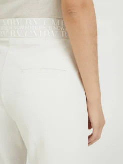 Stoffhose 'Cameron' mit Schriftzug Crème