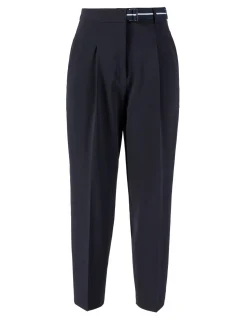 Stoffhose 'Elaine Pleat' mit Gürtel Marineblau
