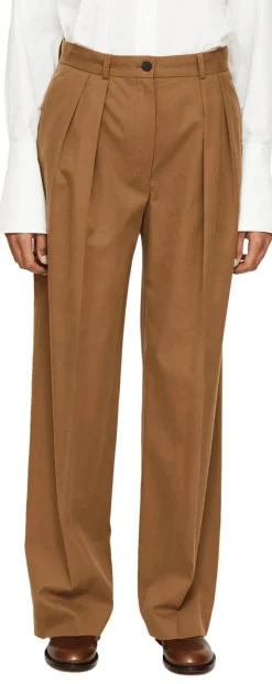 Stoffhose 'Igor' aus Baumwolle und Cashmere Braun