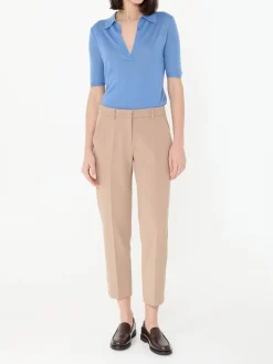Stoffhose 'Krystal' mit Bundfalten Beige