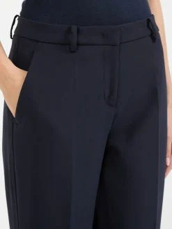 Stoffhose 'Krystal' mit Bundfalten Marineblau