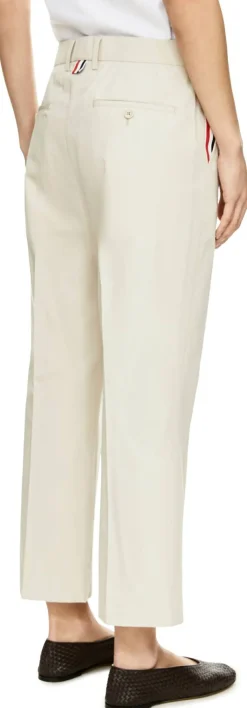 Stoffhose mit Bügelfalten Beige