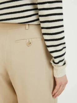 Stoffhose mit Bügelfalten Beige