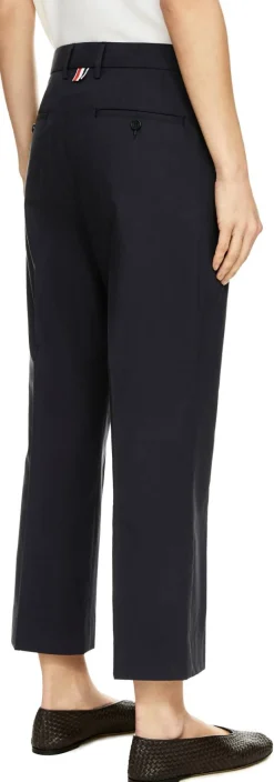 Stoffhose mit Bügelfalten Marineblau