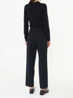 Stoffhose mit Bügelfalten Marineblau