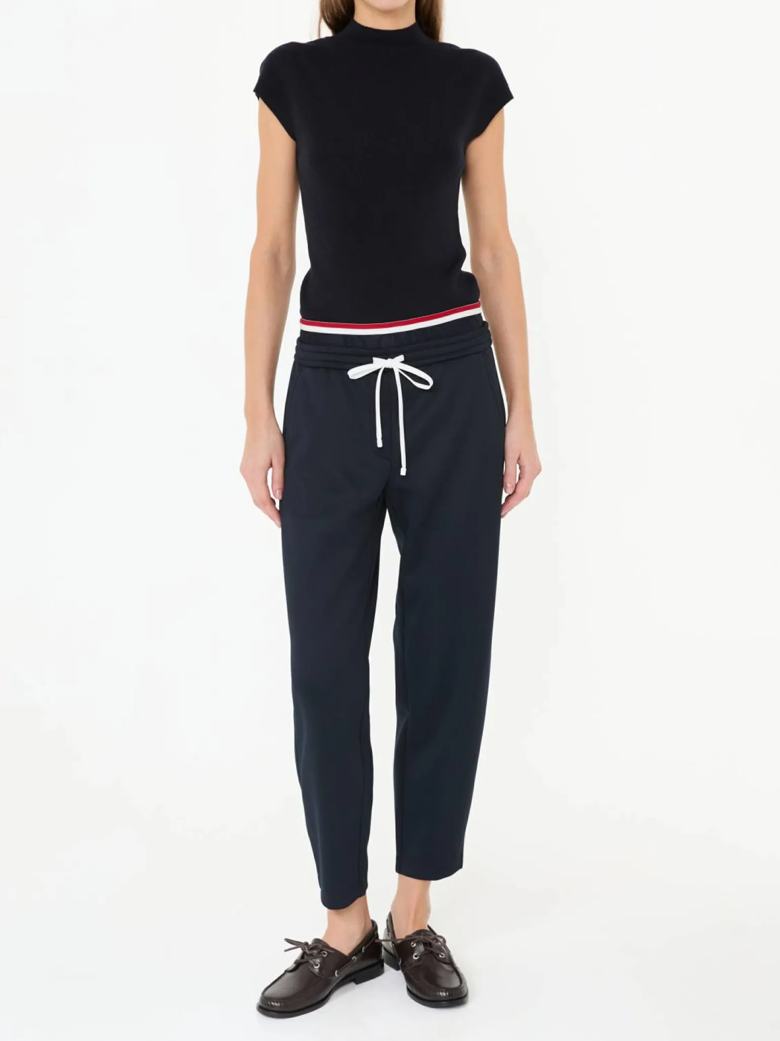 Stoffhose mit Doppelbund 'Odette' Blau