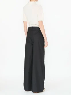 Stoffhose mit Gürtel Schwarz