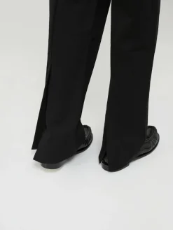 Stoffhose mit kontrastierender Paspeltasche Schwarz