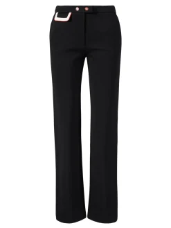 Stoffhose mit kontrastierender Paspeltasche Schwarz
