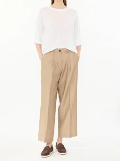 Stoffhose 'Rubino' mit Wollanteil Beige