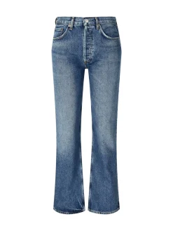 Straight-Cut Jeans 'Lana' Mittelblau