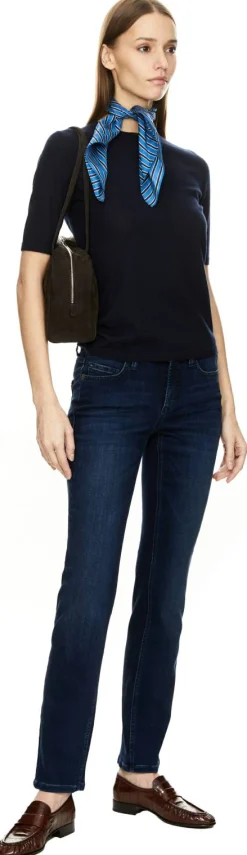 Straight-Cut Jeans 'Piper Long' Mittelblau