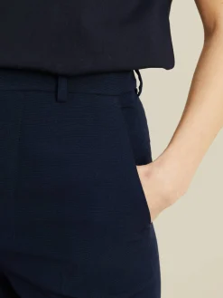 Straight Fit Stoffhose Marineblau