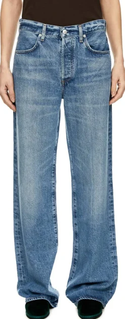 Straight-Leg Jeans 'Annina 33' Mittelblau