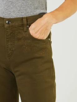 Straight-Leg Jeans 'Barbara' Khaki