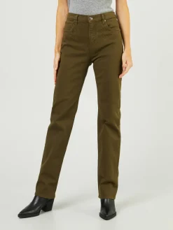 Straight-Leg Jeans 'Barbara' Khaki