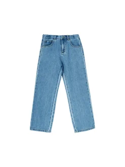 Straight-Leg Jeans Hellblau