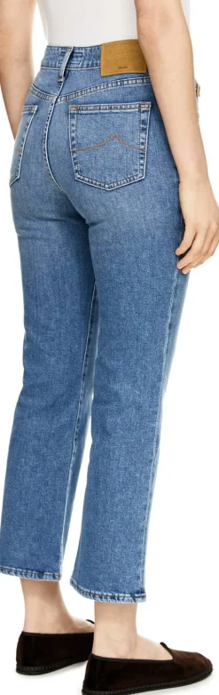 Straight-Leg Jeans 'Kate' Mittelblau